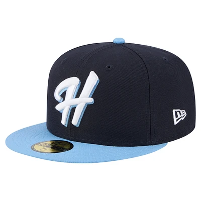 Men's New Era  Navy/Light Blue Hillsboro Hops Authentic Collection 59FIFTY Fitted Hat
