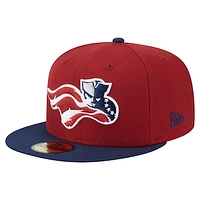 Men's New Era  Burgundy/Navy Somerset Patriots Authentic Collection 59FIFTY Fitted Hat