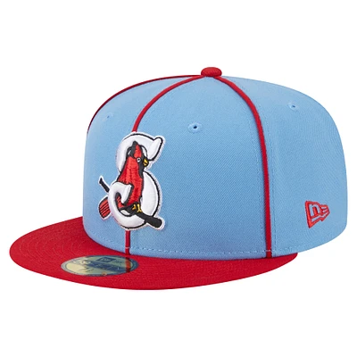 Men's New Era  Light Blue/Red Springfield Cardinals Authentic Collection 59FIFTY Fitted Hat