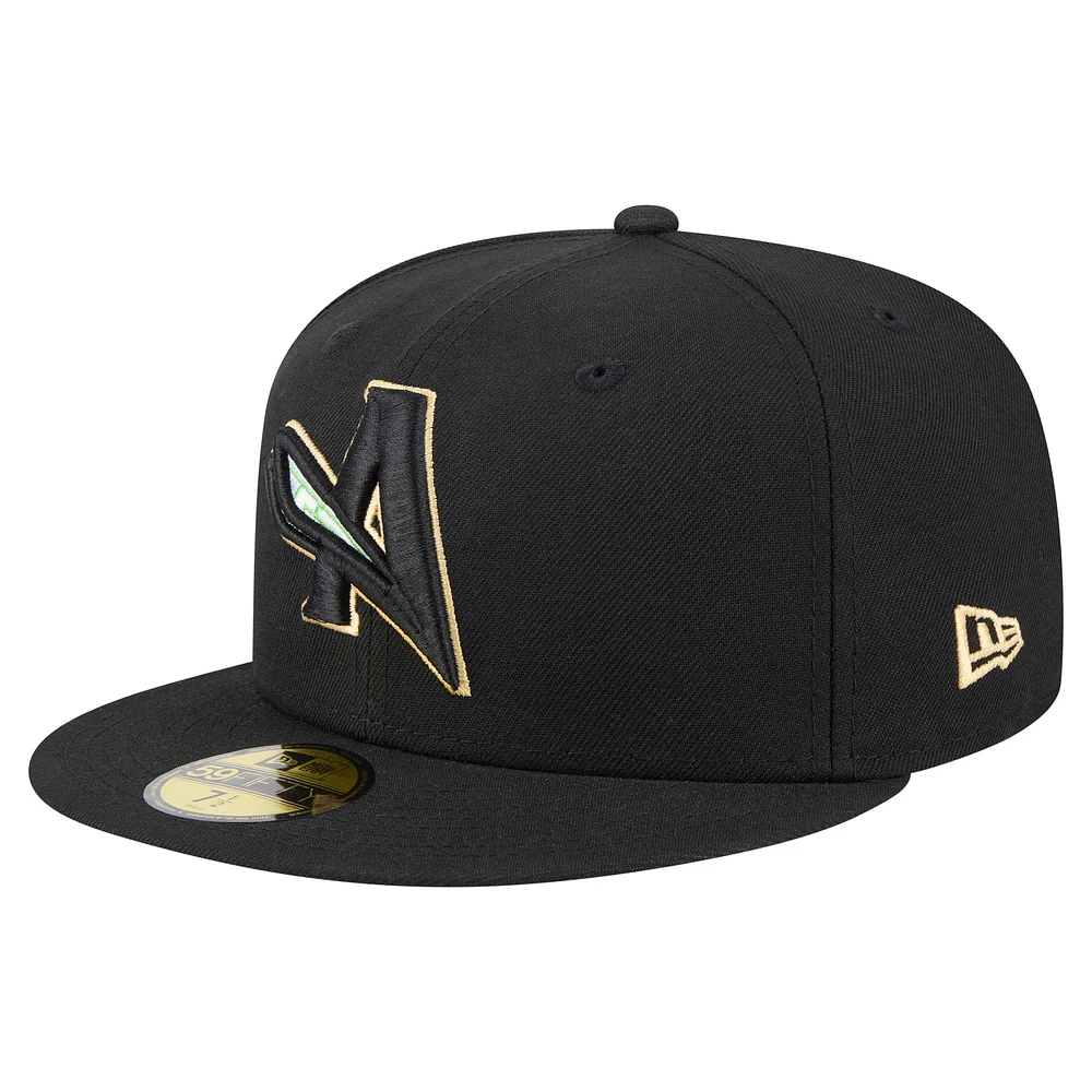 Men's New Era Black Augusta GreenJackets Authentic Collection 59FIFTY Fitted Hat