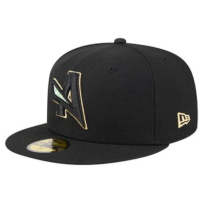 Men's New Era  Black Augusta GreenJackets Authentic Collection 59FIFTY Fitted Hat