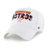 Women's '47 White Houston Astros Flower Power Clean Up Adjustable Hat