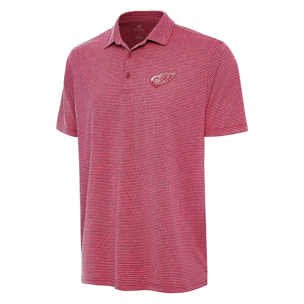 Men's Antigua Heather Red Detroit Wings Scheme Polo