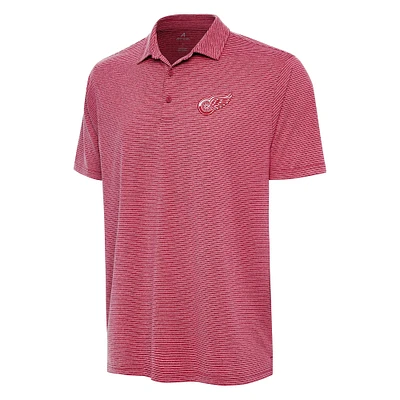 Men's Antigua  Heather Red Detroit Wings Scheme Polo