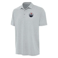 Men's Antigua  Heather Gray Edmonton Oilers Scheme Polo