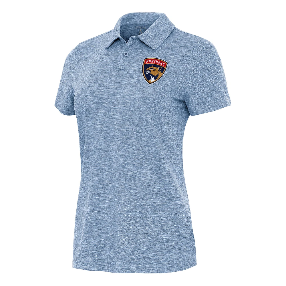Women's Antigua Heather Blue Florida Panthers Matter Polo