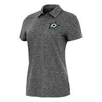 Women's Antigua Heather Black Dallas Stars Matter Polo