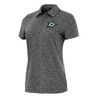 Women's Antigua Heather Black Dallas Stars Matter Polo