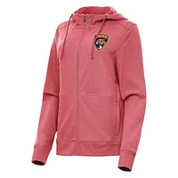 Women's Antigua Heather Florida Panthers Seeker Full-Zip Hoodie