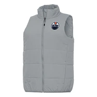 Women's Antigua Gray Edmonton Oilers Experience Full-Zip Vest