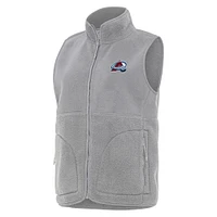 Women's Antigua  Gray Colorado Avalanche Nostalgic Full-Zip Vest