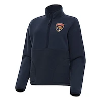 Women's Antigua Navy Florida Panthers Figure Half-Zip Pullover Sweatshirt
