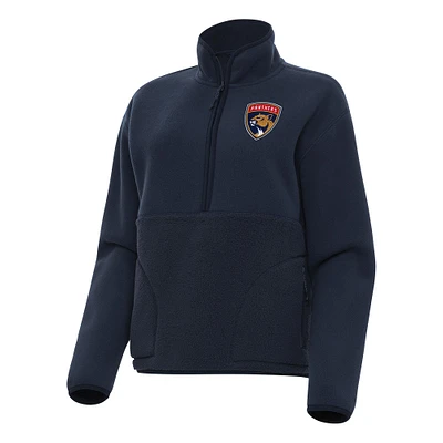 Women's Antigua Navy Florida Panthers Figure Half-Zip Pullover Sweatshirt