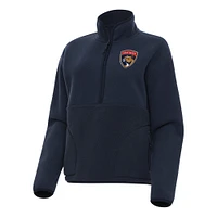 Women's Antigua Navy Florida Panthers Figure Half-Zip Pullover Sweatshirt