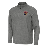 Men's Antigua Heather Florida Panthers Subtle Quarter-Zip Sweatshirt