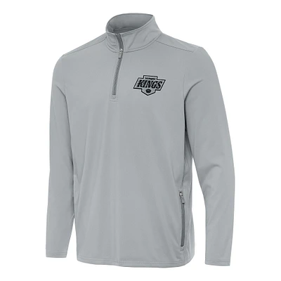 Men's Antigua  Gray Los Angeles Kings Perilous Quarter-Zip Sweatshirt