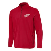 Men's Antigua  Red Detroit Wings Perilous Quarter-Zip Sweatshirt