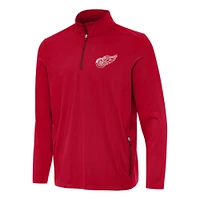Men's Antigua  Red Detroit Wings Perilous Quarter-Zip Sweatshirt