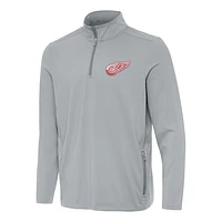 Men's Antigua Red Detroit Wings Perilous Quarter-Zip Sweatshirt