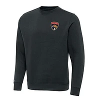 Men's Antigua Charcoal Florida Panthers Victory Crewneck Pullover Sweatshirt