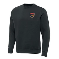Men's Antigua Charcoal Florida Panthers Victory Crewneck Pullover Sweatshirt