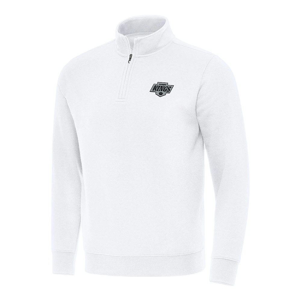 Men's Antigua White Los Angeles Kings Victory Quarter-Zip Mock Sweatshirt