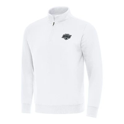 Men's Antigua  White Los Angeles Kings Victory Quarter-Zip Mock Sweatshirt
