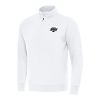 Men's Antigua  White Los Angeles Kings Victory Quarter-Zip Mock Sweatshirt