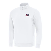 Men's Antigua  White Columbus Blue Jackets Victory Quarter-Zip Mock Sweatshirt