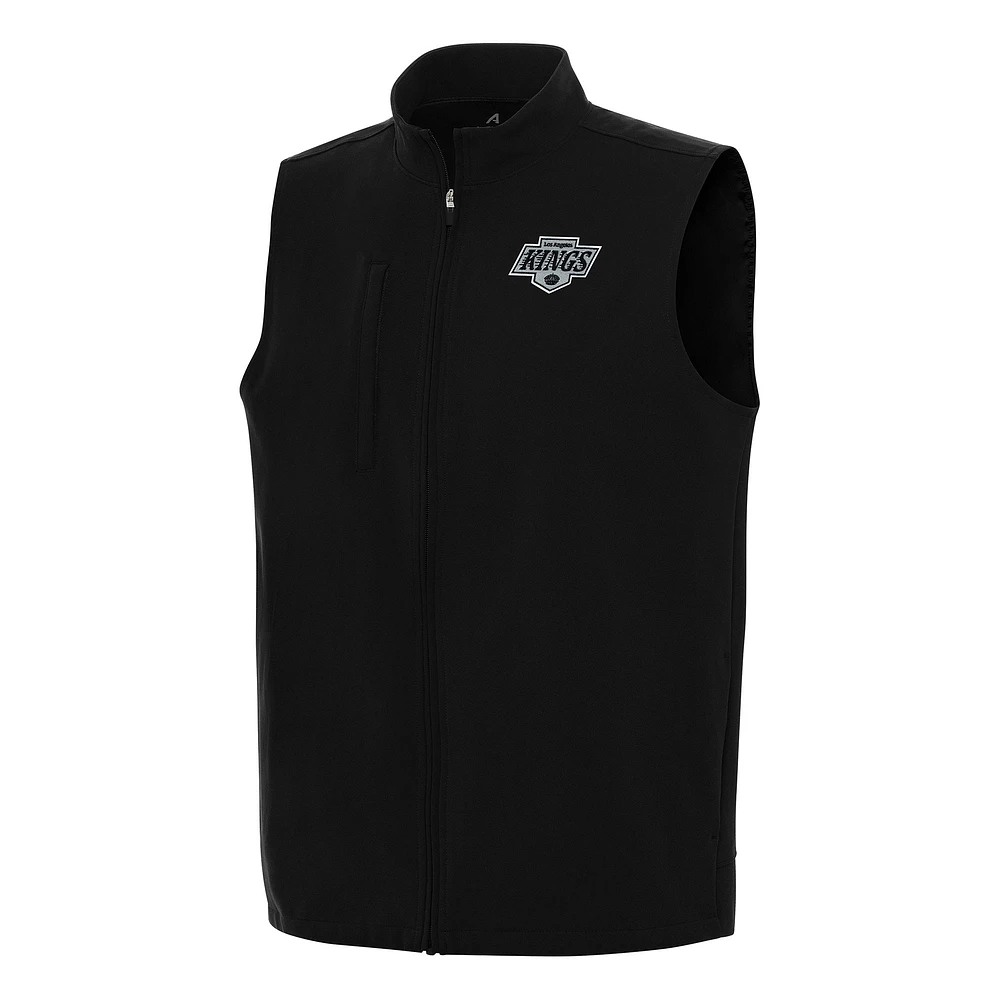 Men's Antigua Black Los Angeles Kings Regard Full-Zip Vest