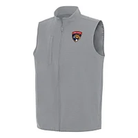 Men's Antigua Gray Florida Panthers Regard Full-Zip Vest