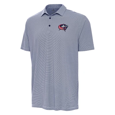Men's Antigua Navy Columbus Blue Jackets Twine Polo
