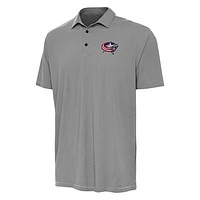 Men's Antigua Black Columbus Blue Jackets Twine Polo