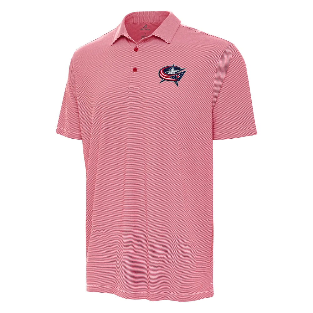 Men's Antigua Red Columbus Blue Jackets Twine Polo