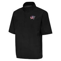 Men's Antigua  Black Columbus Blue Jackets Brisk Quarter-Zip Windbreaker