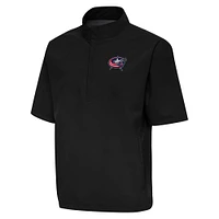 Men's Antigua  Black Columbus Blue Jackets Brisk Quarter-Zip Windbreaker