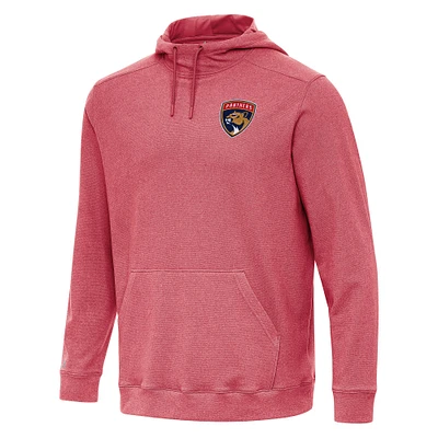 Men's Antigua Heather Red Florida Panthers Cloud Pullover Hoodie