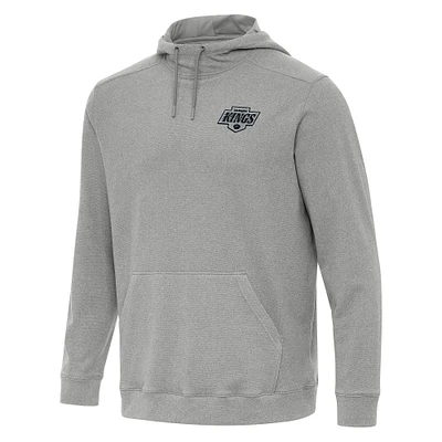Men's Antigua Heather Gray Los Angeles Kings Cloud Pullover Hoodie
