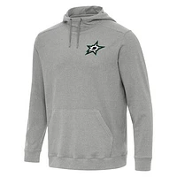 Men's Antigua Heather Gray Dallas Stars Cloud Pullover Hoodie