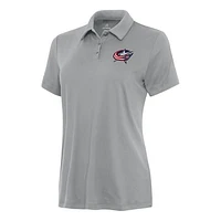 Women's Antigua Gray Columbus Blue Jackets Reprocess Polo