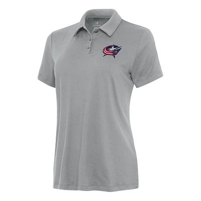 Women's Antigua Gray Columbus Blue Jackets Reprocess Polo