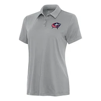 Women's Antigua Gray Columbus Blue Jackets Reprocess Polo