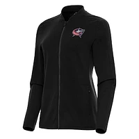 Women's Antigua Black Columbus Blue Jackets Continual Full-Zip Jacket