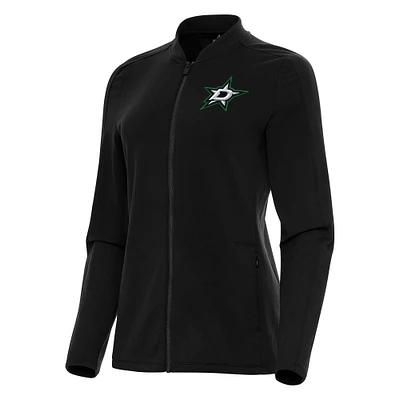 Women's Antigua Black Dallas Stars Continual Full-Zip Jacket