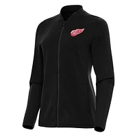 Women's Antigua Black Detroit Red Wings Continual Full-Zip Jacket