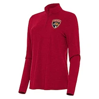 Women's Antigua Heather Florida Panthers Bright Quarter-Zip Top