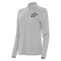 Women's Antigua  Heather Gray Dallas Stars Bright Quarter-Zip Top