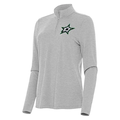 Women's Antigua  Heather Gray Dallas Stars Bright Quarter-Zip Top