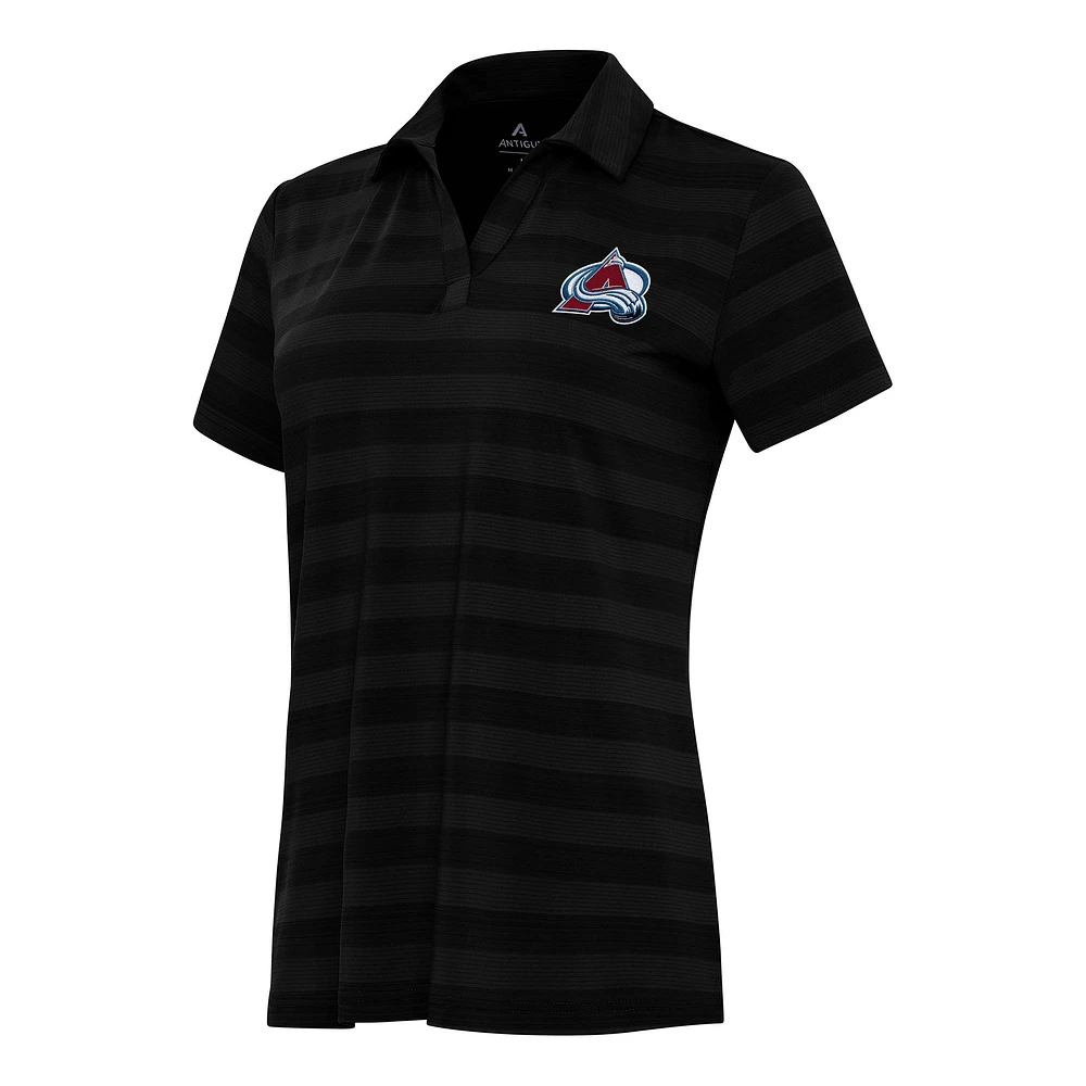 Women's Antigua Black Colorado Avalanche Tunnel Polo