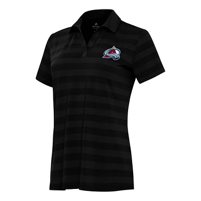Women's Antigua Black Colorado Avalanche Tunnel Polo